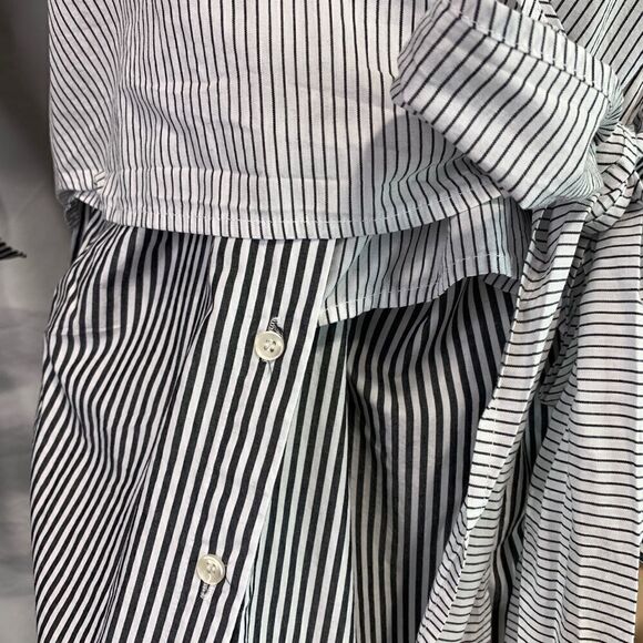 ANTHROPOLOGIE Silent Chaos Striped Wrap Tie Blouse - Picture 4 of 12